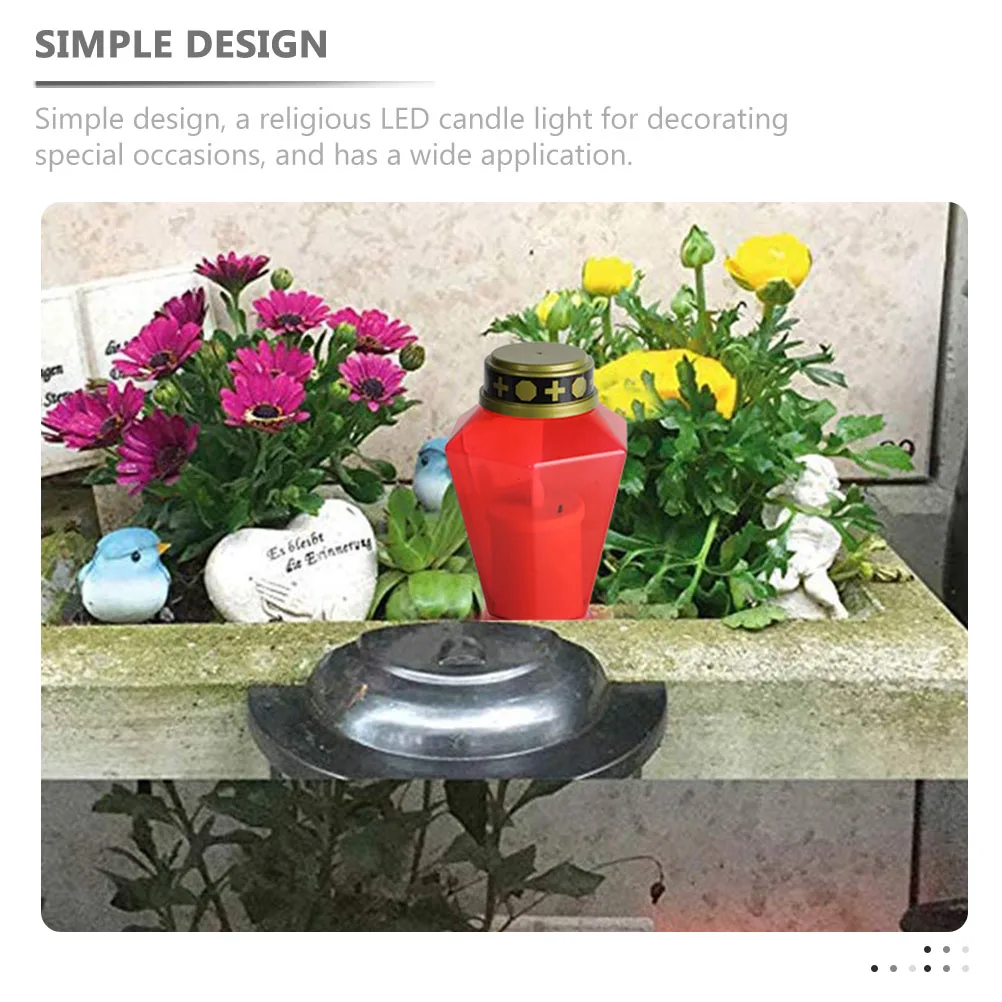 

2 Pcs LED Cemetery Light Solar Lamp Plastic Flickering Electric Candles for Bedroom Living Room Garden Decor Outdoor Tea Lights
