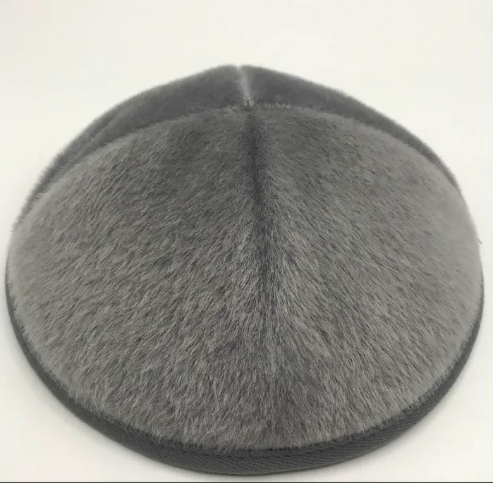 Fake Fur Kippah Israel Man Kippot Jewish 18cm