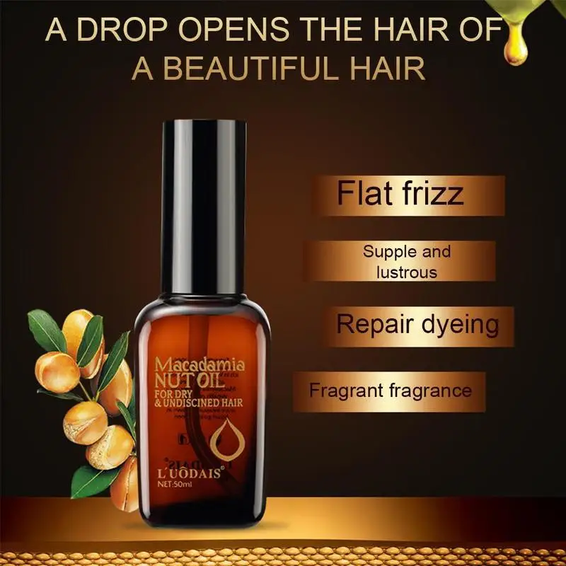 50ML Multi-functional Moroccan Argan Hair Oil Hair Moisturizing Repair Dry Damage Absorbed Oils Nourish Scalp Treatments