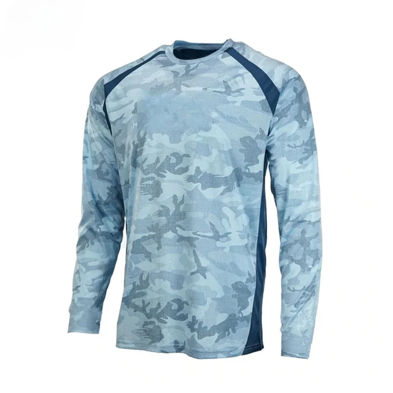 

New Fishing Shirt Outdoor Fishing Clothing Sunscreen Long Sleeve Fish Print Casual Shirts Anti-UV Fishing Shirts