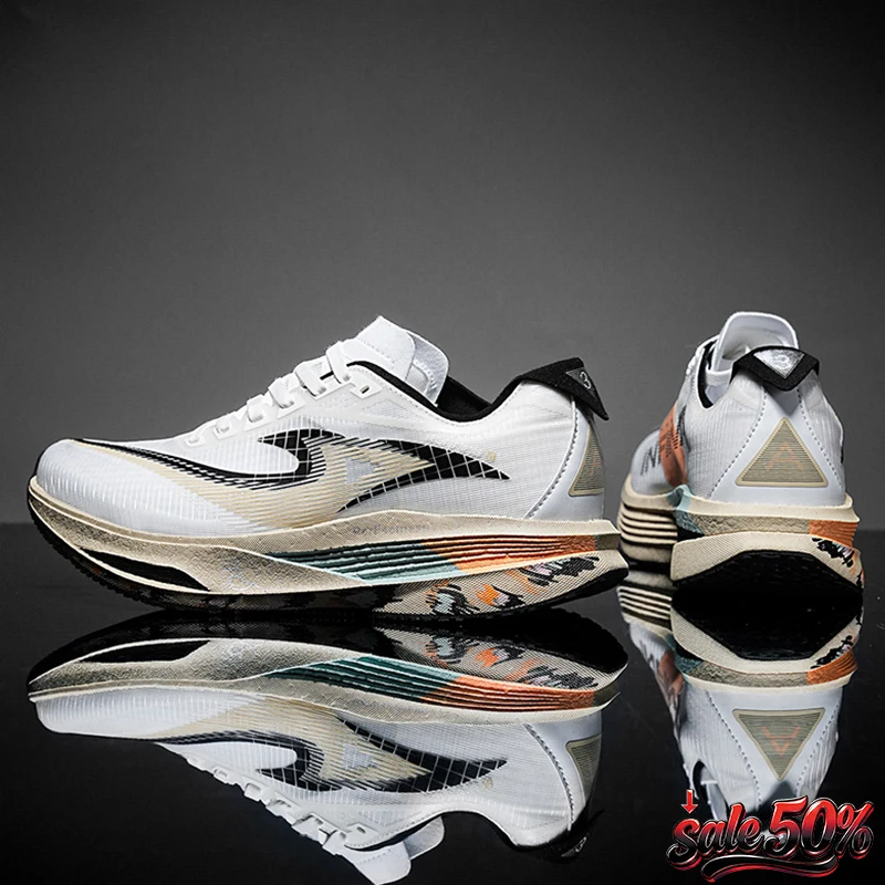 

Кроссовки для бега с воздушной подушкой, карбоновой пластиной, для марафона, мужские спортивные дышащие легкие женские нескользящие повседневные кроссовки