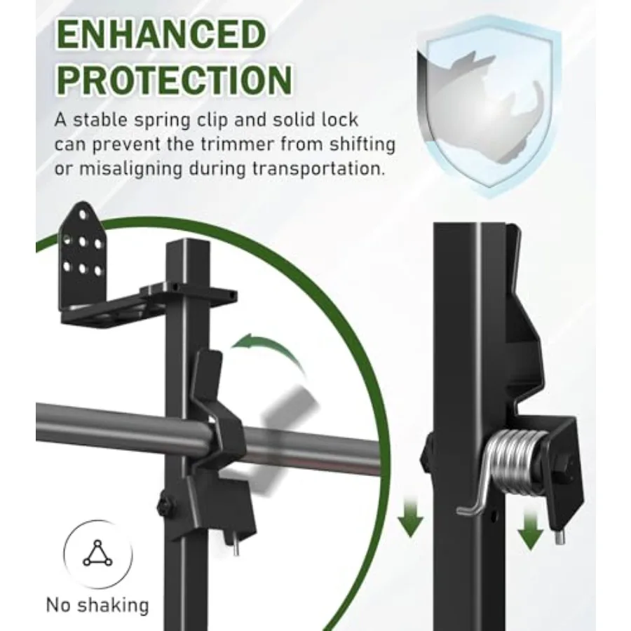 رف Weedeater ذو 4 أضعاف للمقطورات المفتوحة أو المغلقة: رف تشذيب متين مع آلية قفل لشاحنات المناظر الطبيعية والحديقة #4