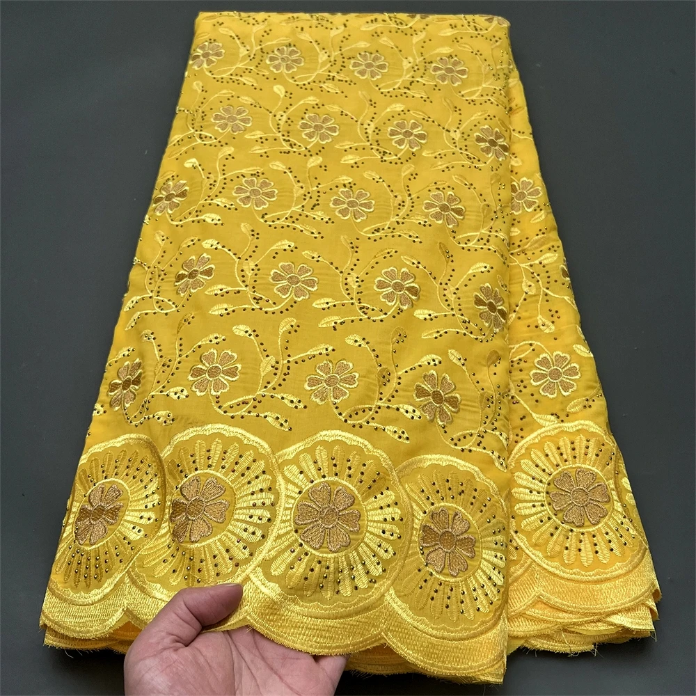 

African Embroidery Tulle Lace Fabric, Cotton Dress, Damask, Wedding Party, Nigerian Fashion, High Quality, 5Yard, hz1302, 2024