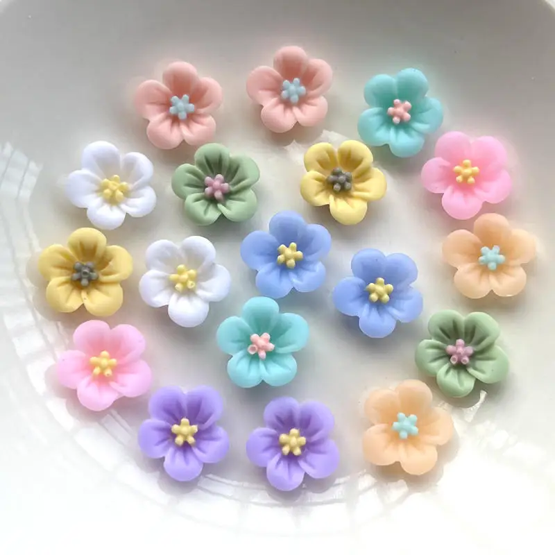 13mm floral resin rhinestone decorative flat back diy earrings/hairpin decorative flower wedding party decoration 50pcs/2000pcs