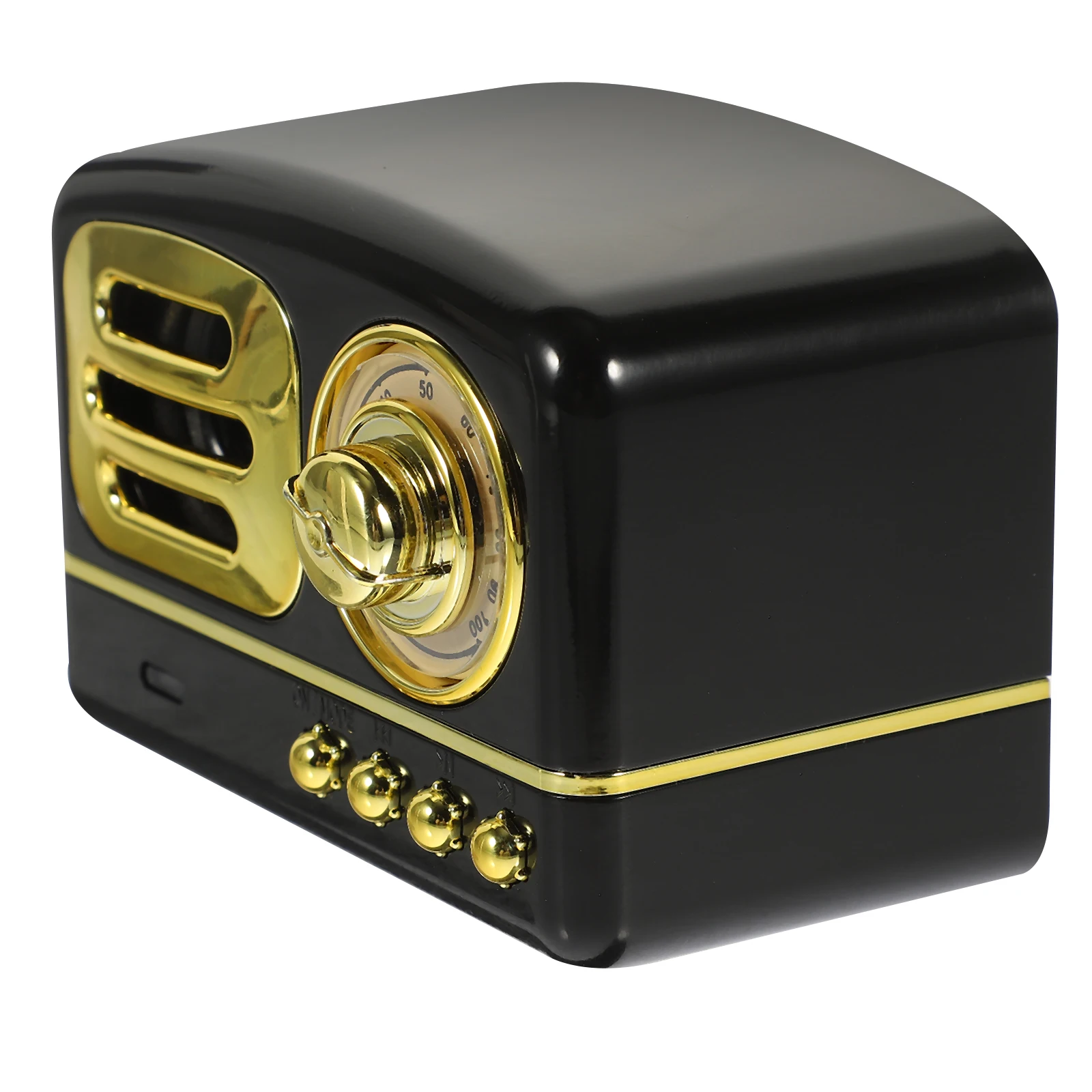 

1 Set Retro Mini Speaker Card Support Vintage Wireless Subwoofer Decorative Music Audio Portable Loudspeaker Box