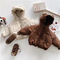 Korean children's clothing 2023 winter clothing  cotton jackets Korean  cartoon teddy bear cotton jacket  boys winter jacket