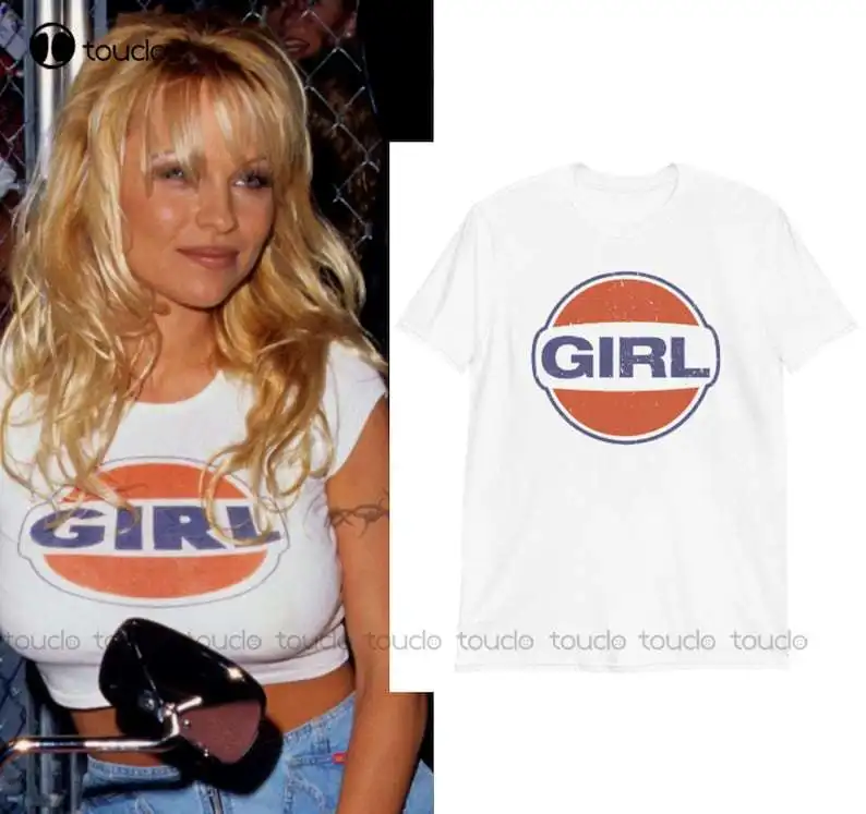 Pamela Anderson 90S Girl Logo Regular Fit T-Shirt Custom Aldult Teen Unisex Digital Printing Tee Shirts Christmas Gift Xs-5Xl