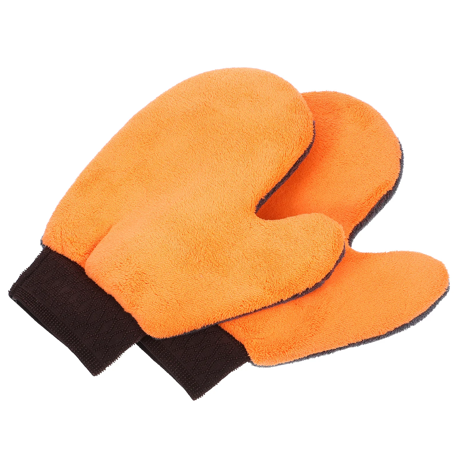 

2 Pcs Mitts Coral Fleece Microfiber Gloves Cleaning Double Sided Scratch Free Painters Exterior Care Products Dusting House