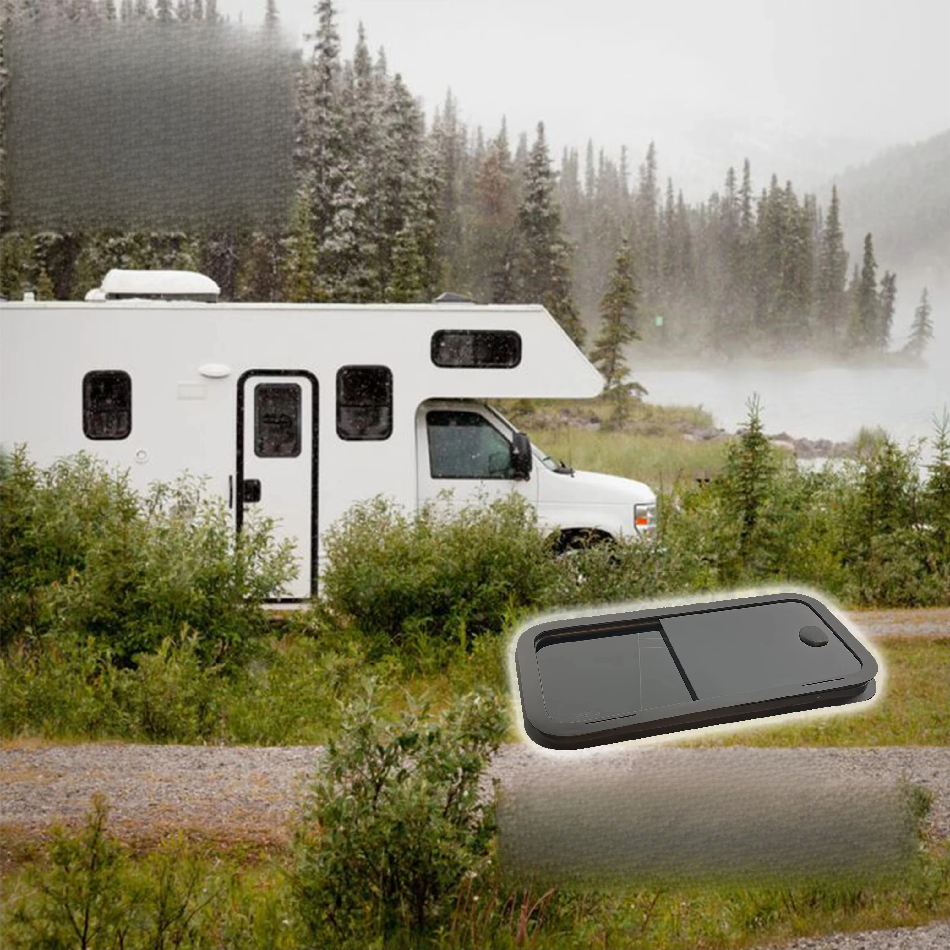 MS24-SW Weatherproof 50 Cm X 80 Cm Certified RV Body Parts Tempered Glass Opening Slider Window For Camping Cars And Trucks