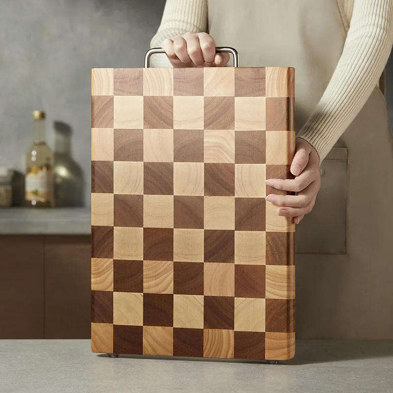 

Checkerboard acacia wood cutting board, kitchen household antibacterial and mildew prevention wood chopping board