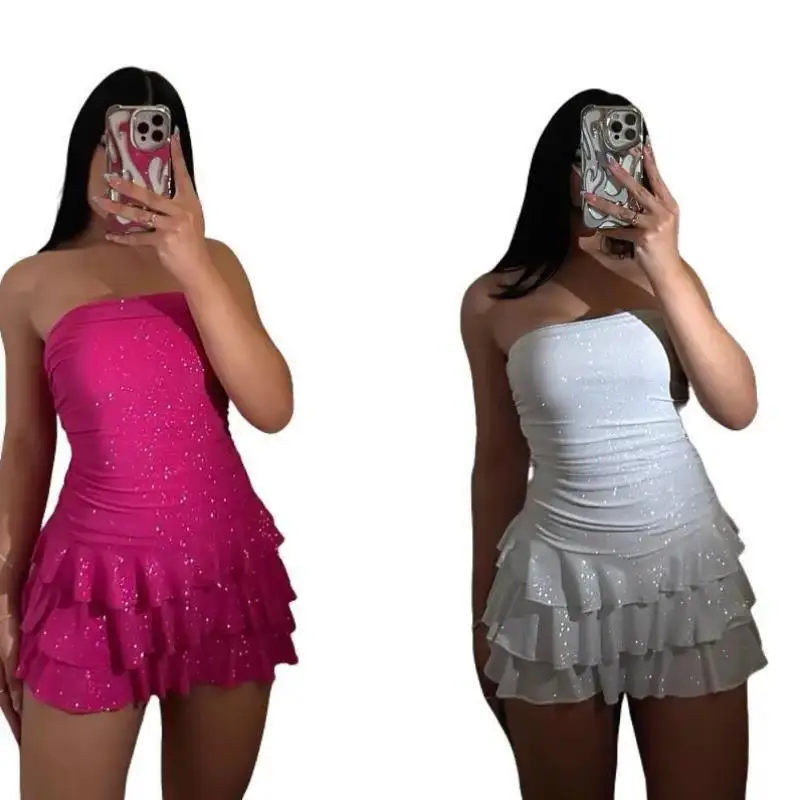 

iny One-Piece Dr Elastic Casual Summer Women's Cross-Border New Sle Glowing Bodysuit Comfortable ort Sve T-irt