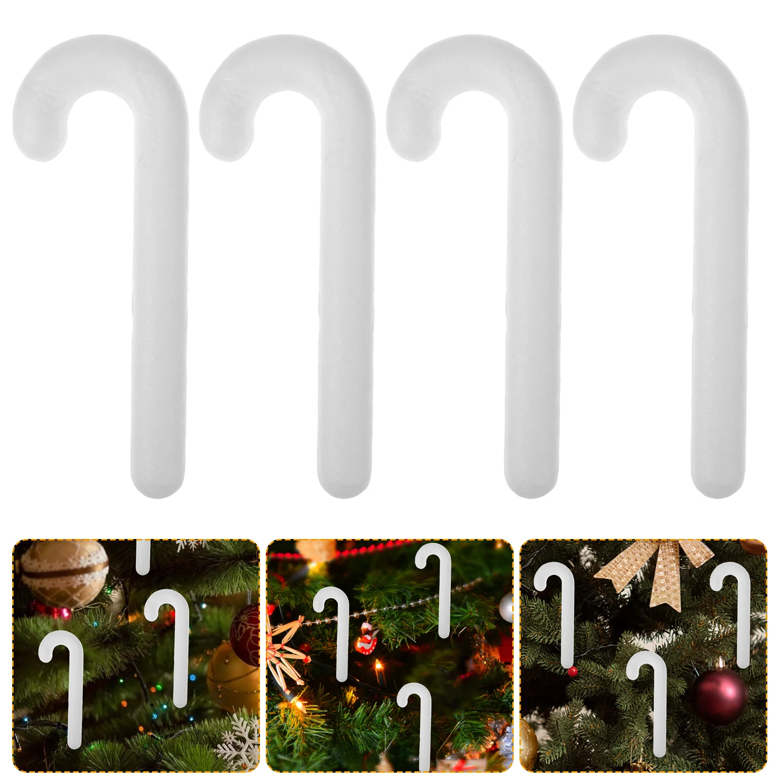 

6Pcs Christmas Tree Adornments Foams Hanging Crutches DIY Xmas Decor for Holiday Window Wall Office Party Indoor Decor