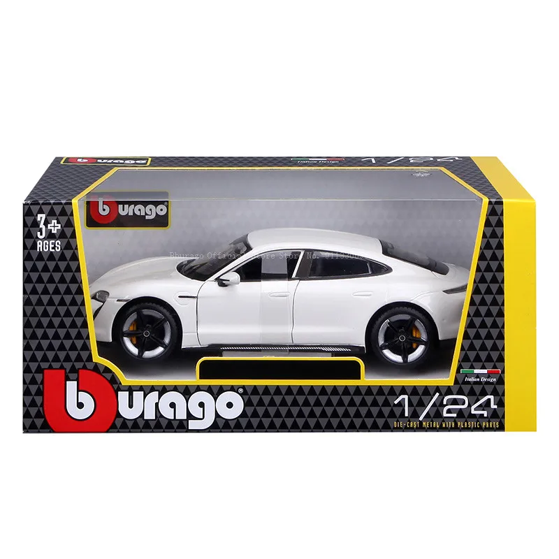 Bburago 1:24 Scale Porsche Taycan Turbo S Blue alloy racing car Alloy Luxury Vehicle Diecast Cars Model Toy Collection Gift