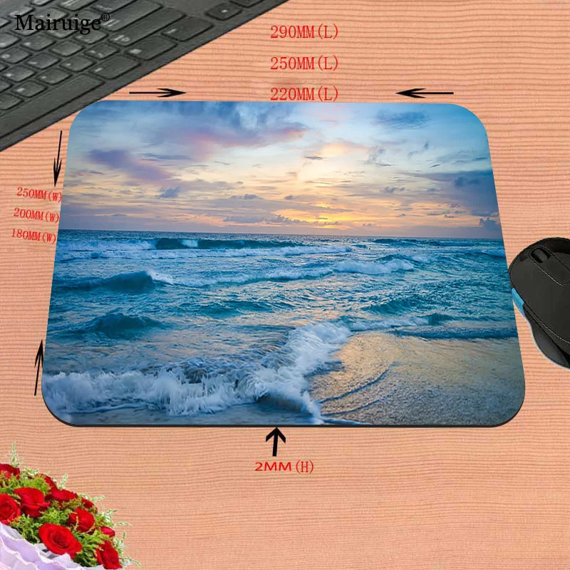 Mouse Mats Beach Waves Mousepad Play Mats Portable Pc Accessories Gamer Rubber Computer Carpet Office Desks Decoration Desk Mat