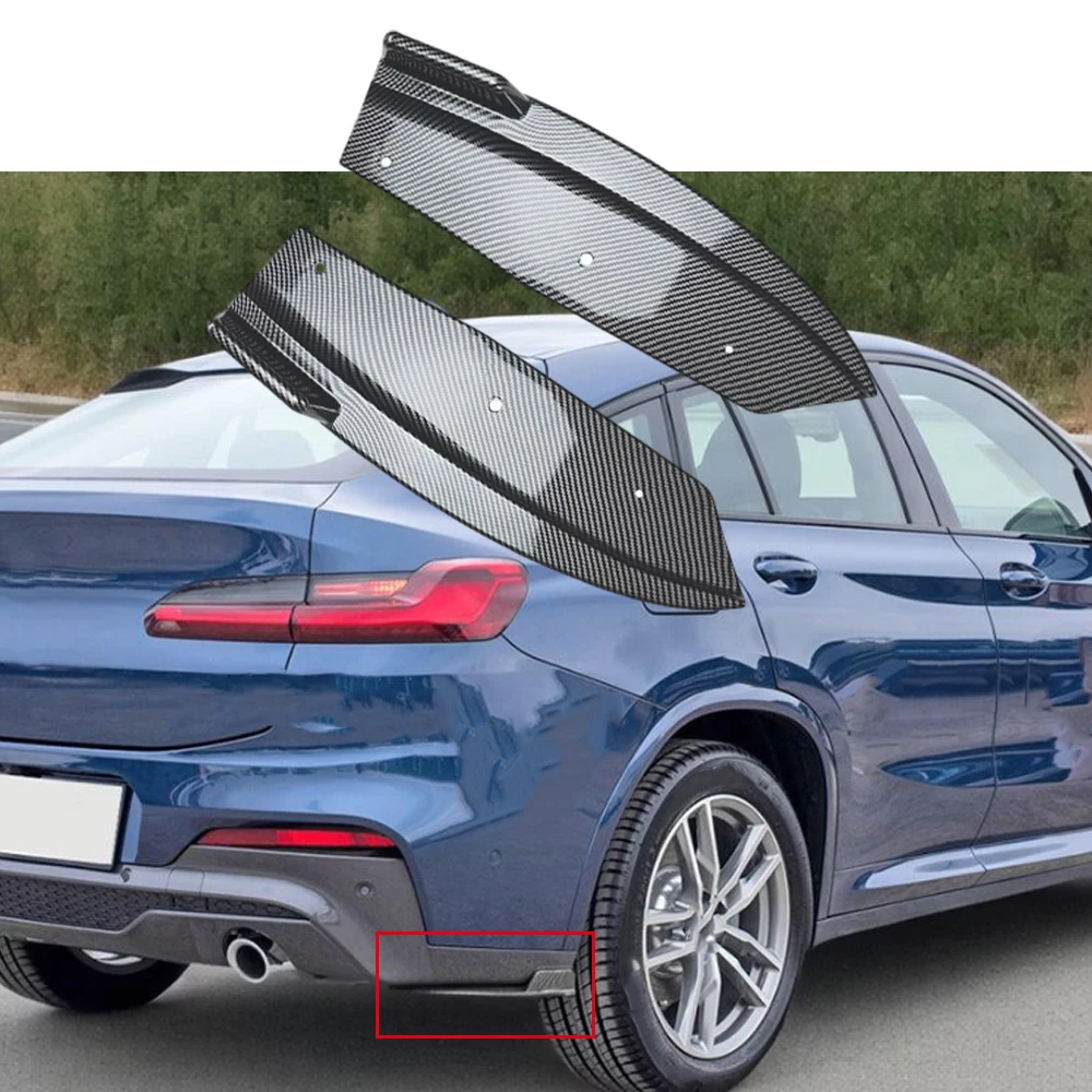 

Rear Bumper Protector Diffuser Spoiler Splitter for BMW X4 G02 M40i M Sport 2018 2019 2020 2021 ABS Glossy/Carbon Fiber Black