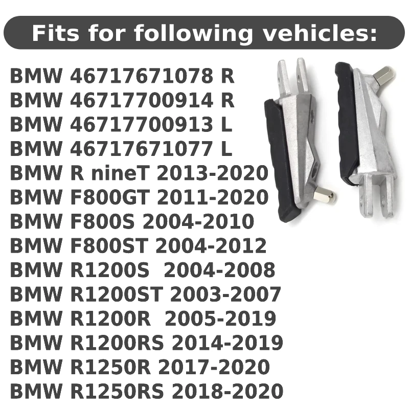 Motorcycle Front Footrests Foot Pegs For BMW R NineT R1250RS F800GT R1250R R1200RS F800S R1200R F800ST R1200S 46717671078 R