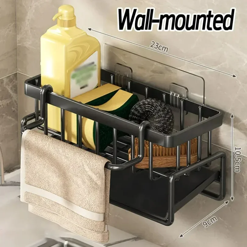 

Stainless Steel Sink Drain Rack Sponge Storage Faucet Holder Soap Drainer Towel Rack Shelf Organizer Kitchen Accessories