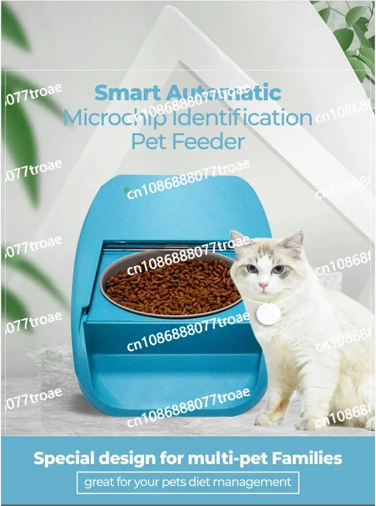 Automatic Cat Feeder Auto Cat Food Microchip Pet Feeder Wet and Dry Food Dispenser for Small Dogs with Microchip Sensing