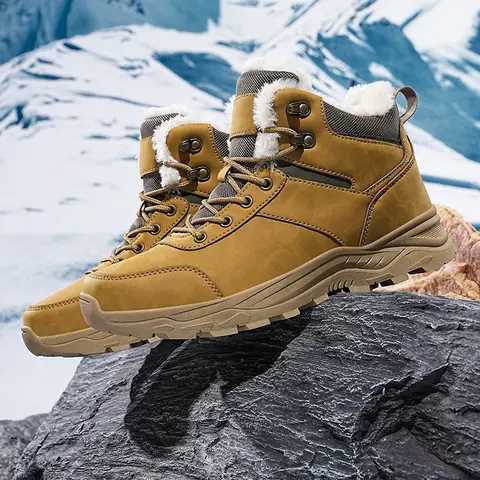 Sapatos esportivos de inverno para homens vestido bota de couro genuíno botas de inverno sapatos masculinos tamanho grande bota tática militar dos homens sapato
