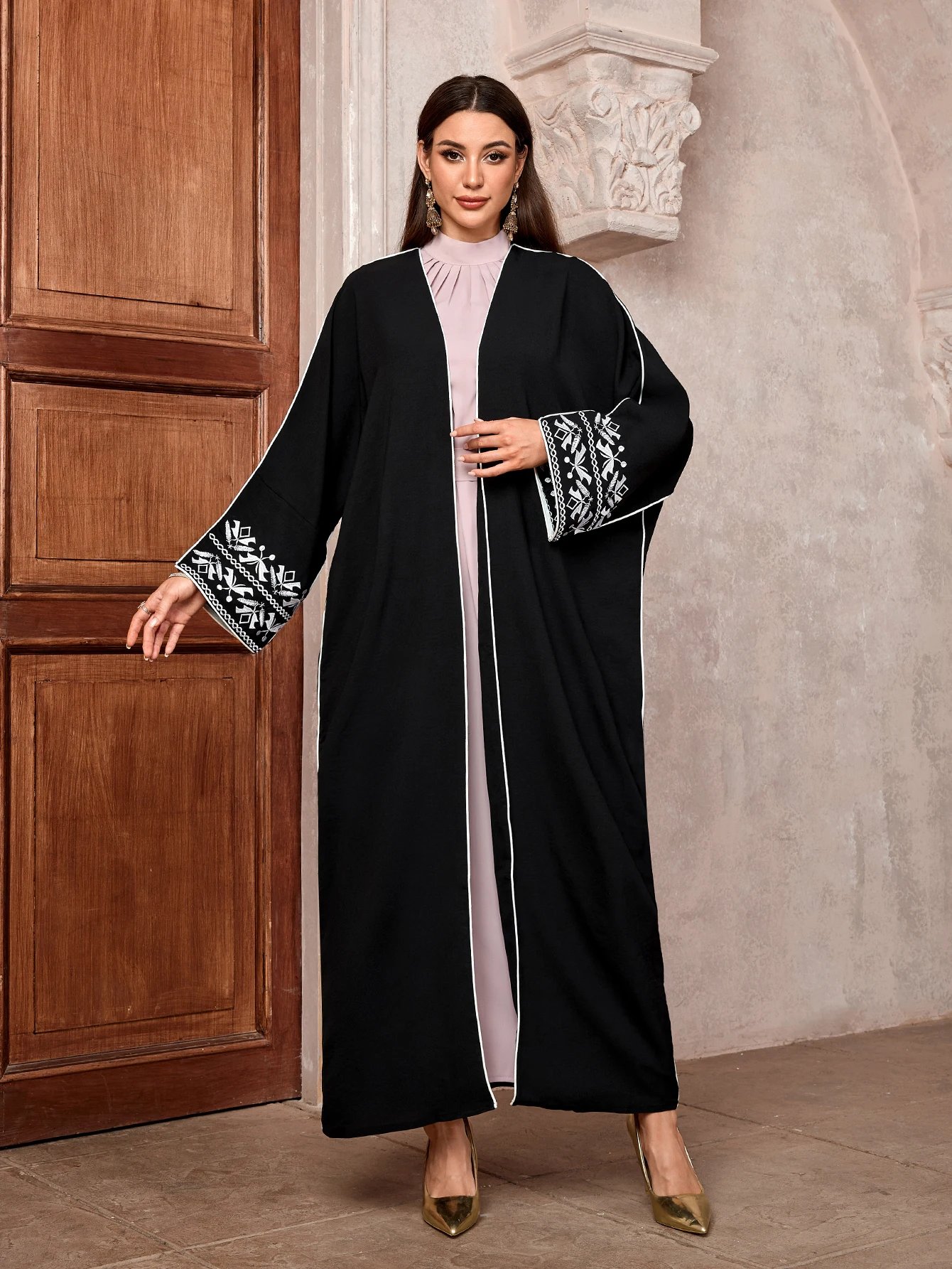 Arabski muzułmański hidżab Abaya turcja haftowany sweter Eid dubaj marokańska szata islamska kobiety ubierają ubrania Maxi Kaftan kobiece Kimono