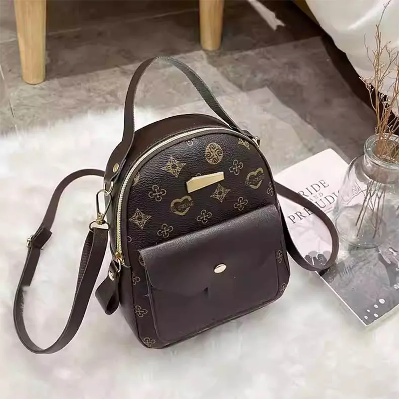 Mini mochila Retro de cuero Artificial para mujer, bolso de mano pequeño, múltiples bolsillos, bolsos cruzados de hombro, monedero Unisex