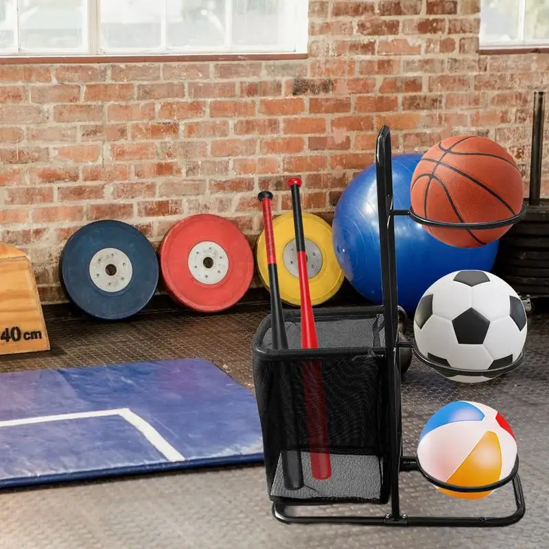 Sports Storage Rack Garage Sports Organizer Large Capacity Sports Organizer Garage Organizer System Metal Sturdy Ball Holder For