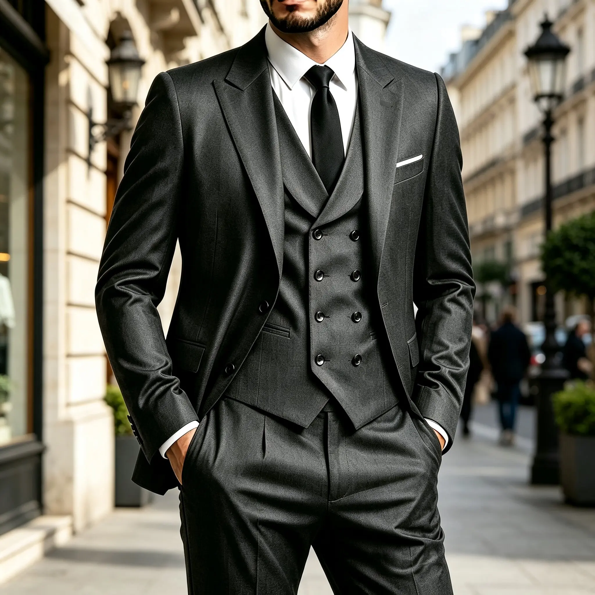 Men's 3 Piece Suit Slim Fit Blazer Waistcoat Trousers Suitable For Weddings Business And All Kinds Of Formal Occasions