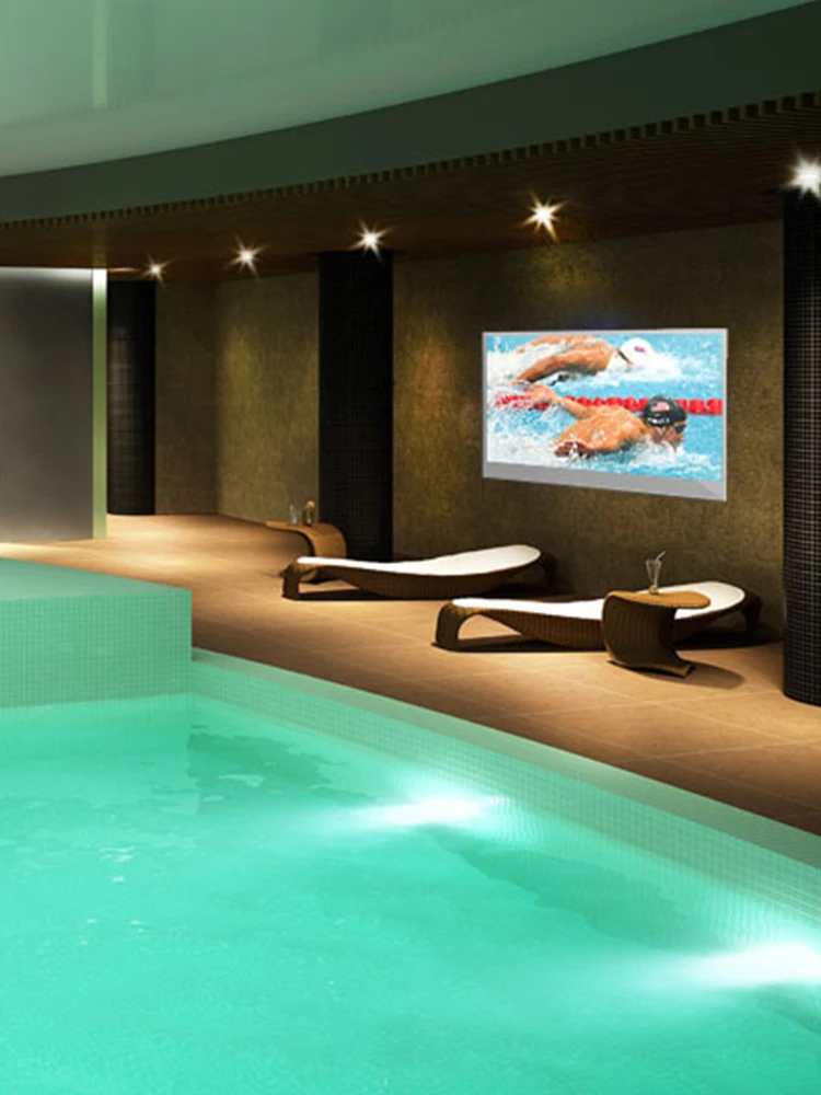 سوريا 32 بوصة تلفزيون ذكي مقاوم للماء للحمام الفندقي تصميم فاخر أندرويد ATSC DVT-T, T2, C DTV Tuner TV