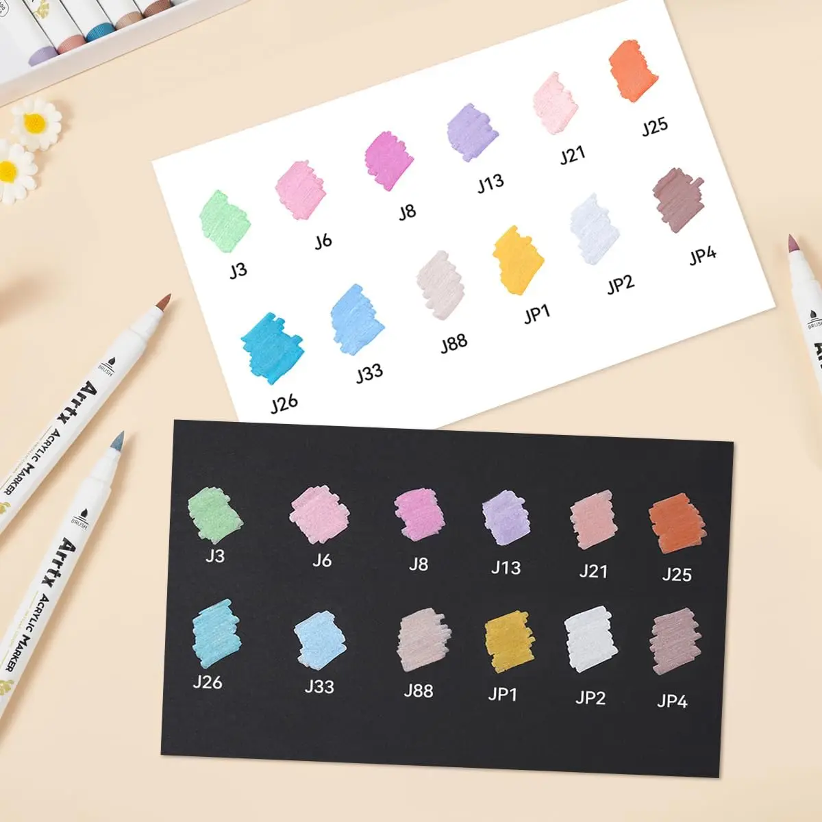 Pennarelli A Vernice Acrilica 48 Colori – Set Penne Per Dipingere Su Pietra, Roccia, Legno, Tela, Vetro – Impermeabili E Asciugatura Rapida