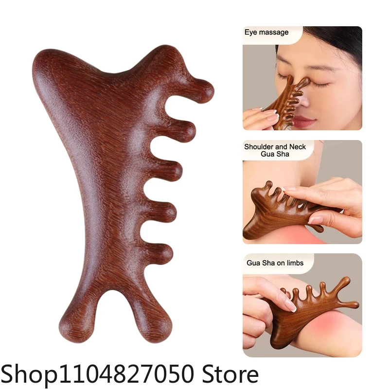 متعددة الوظائف ميريديان خشبية تدليك رئيس الصحة مشط خشب الصندل كبير واسعة الأسنان جواشا نقطة مشط