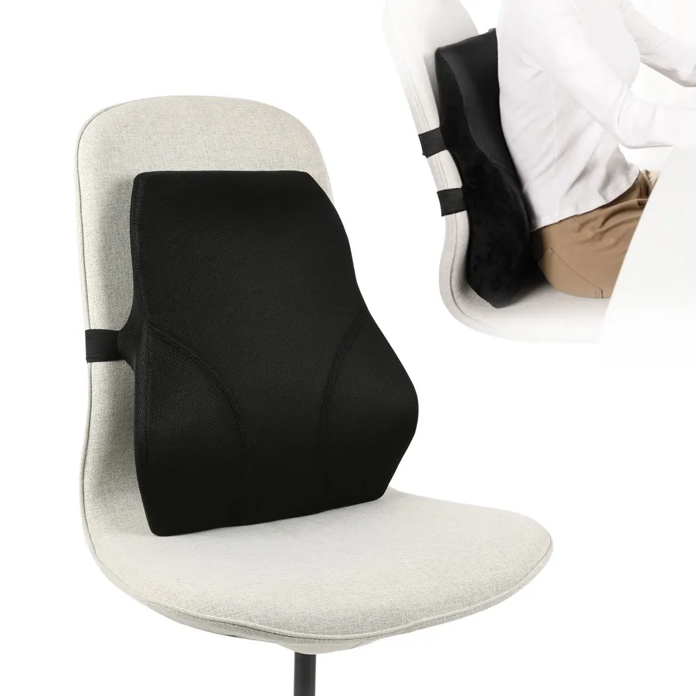 OEM ODM Ergonomic Lumbar Cushion Whole Back Rest Memory Foam  Office Chair Lumbar Support Cushion Relieve Back Pain