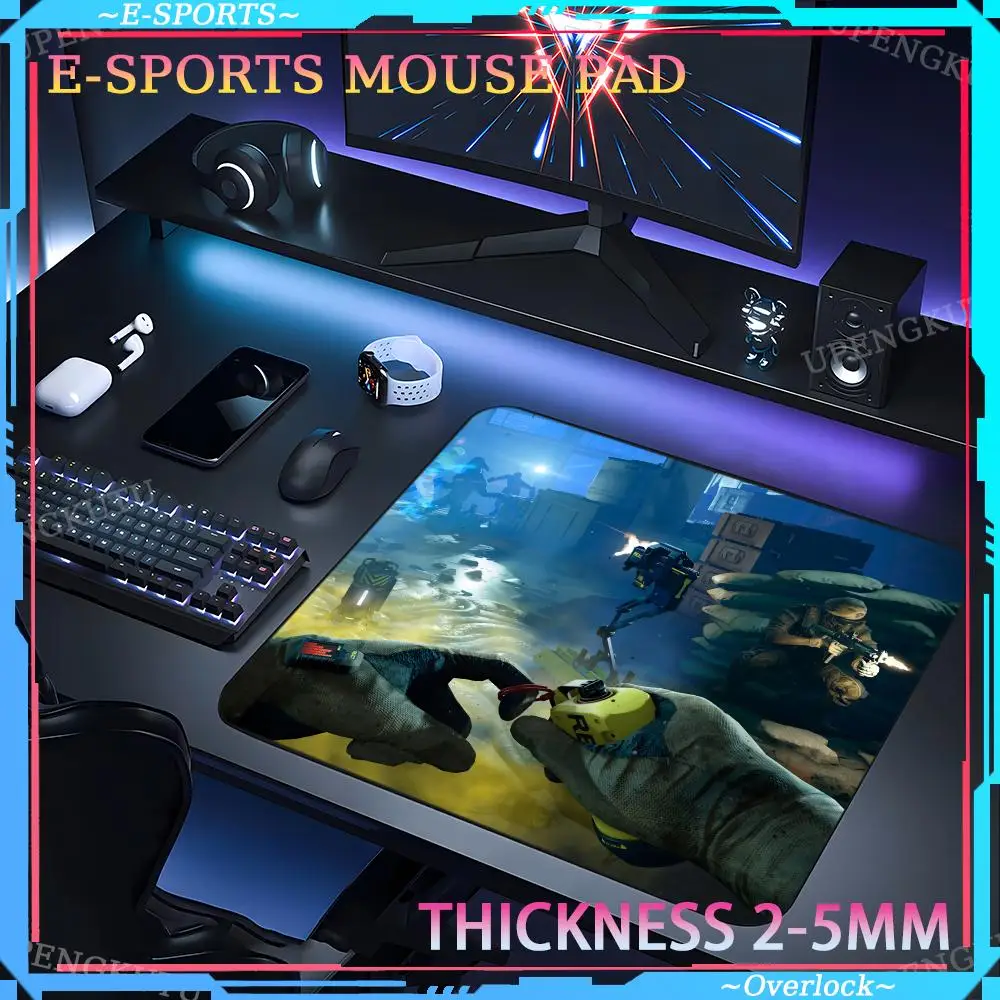 Small Game T_Tom Clancys Rainbow Six E_Extraction Cute XS Desk Accessories High Quality Mouse Pad Lock Edge Rubber Keyboard Pad