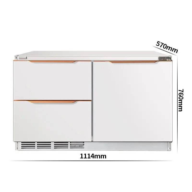 Horizontal refrigerator, home and commercial folio two doors, air-cooled frequency conversion computer temperature
