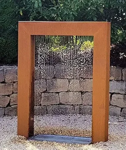 Corten Steel Garden Cascade Water Fountain Garden Ornament corten steel garden water feature