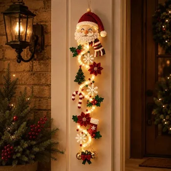 LED Crochet Christmas Door Hanger 1
