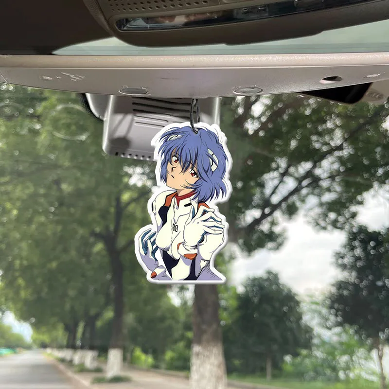 Evangelion น้ําหอมรถยนต์อะนิเมะ Air Freshener Air Freshener รถด้านหลังแขวนยาวนานน้ํามันหอมระเหยอุปกรณ์เสริมจี้
