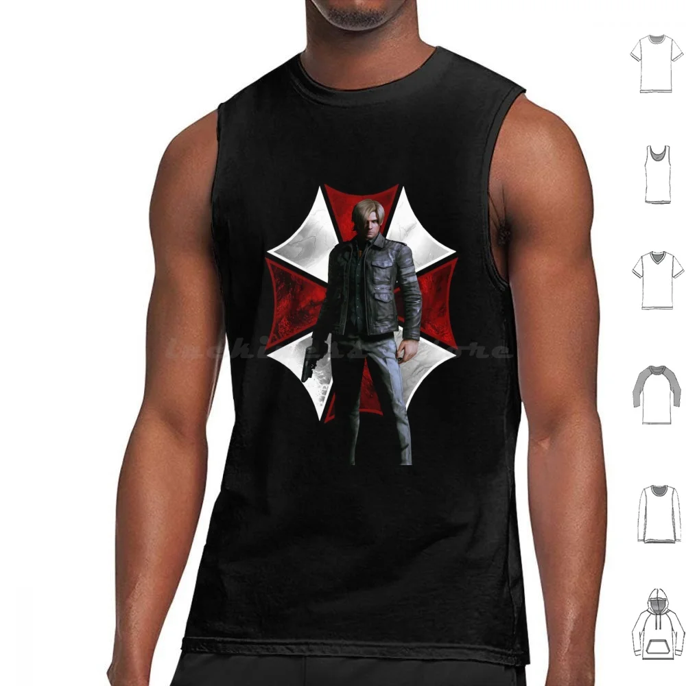 

Leon S Kennedy Tank Tops Print Cotton Leon Kennedy Ada Wong Evil Resident Zombies Gamer Game Gaming Videogames
