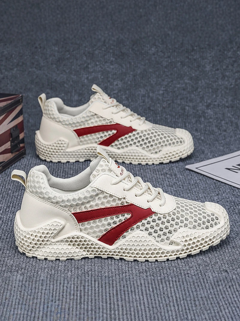 

Men's Summer Breathable Mesh Running Shoes Casual Versatile Soft Bottom Anti-slip Sport Sneakers Hollow out Design Low Top