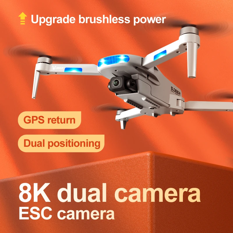 8kHD electrically adjustable dual camera aerial photography intelligent unmanned aerial vehicle 5G image transmission folding ob