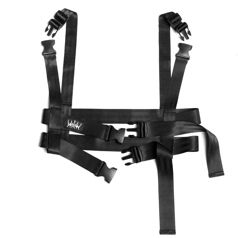 Tactical Techwear Hip Hop Punk Shoulder Straps Men Women Multifunction Adjustable Buckle Decorative Waist Belt