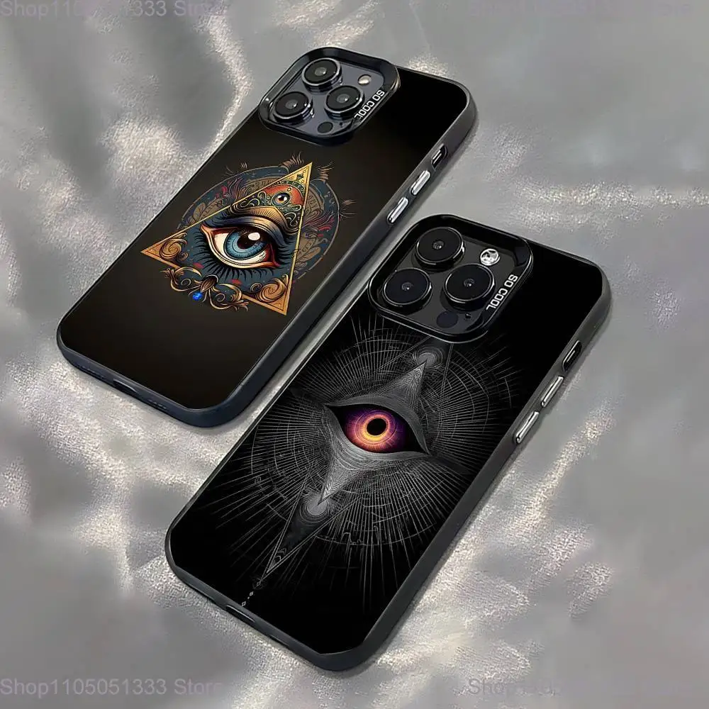 

Illuminati Eye Occult Pyramid Phone Case For iPhone 16,15,14,13,12,11,Pro,XS,Max,Plus,Mini,SE Black Candy Matte Shockproof Cover