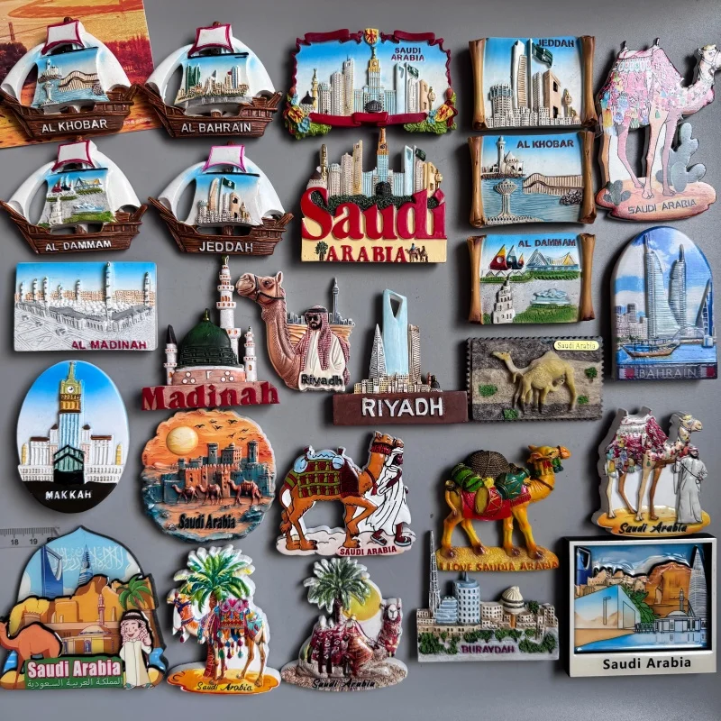 Saudi Arabia Fridge Magnets Middle East Tourist Souvenirs AL Dammam BAHRAIN Jeddah KHOBAR DAMMAM MADINAH MAKKAH RIYADH Medina