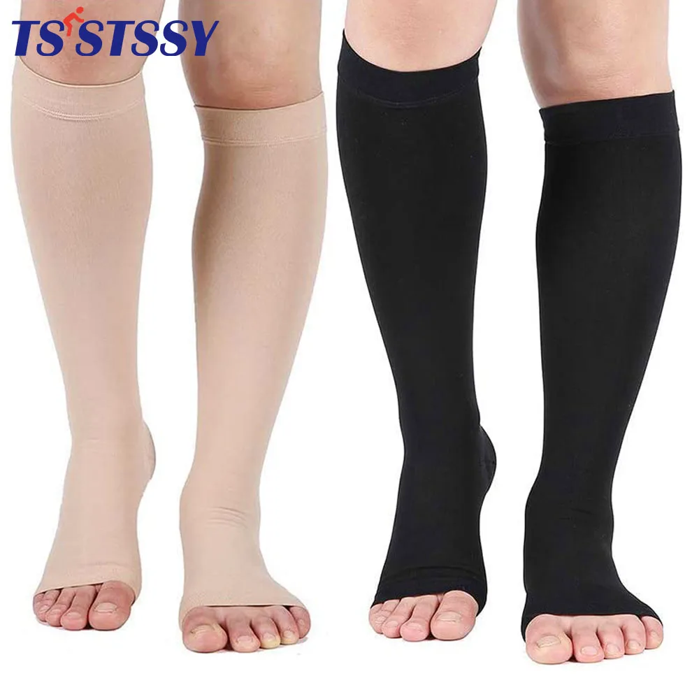 1Pair S-7XL Compression Socks Marathon Running Sports Socks Men Women 30Mmhg Knee High for Edema Diabetes Varicose Veins