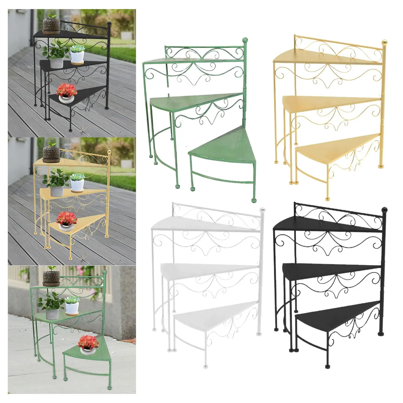 다층 꽃 스탠드 꽃 스탠드 현대 스토리지 선반, 꽃 랙 식물 선반 거실 실내 야외 코너