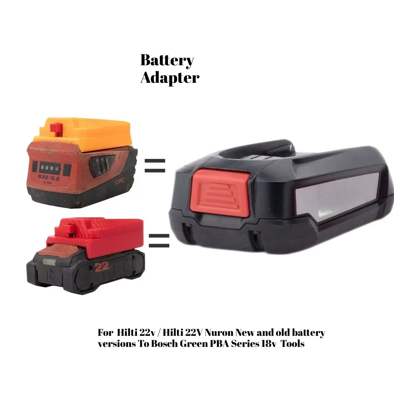 Battery  Adapter For  Hilti 22v / Hilti 22V Nuron New and old battery versions To Bosch Green PBA Series 18v  Tools Converter