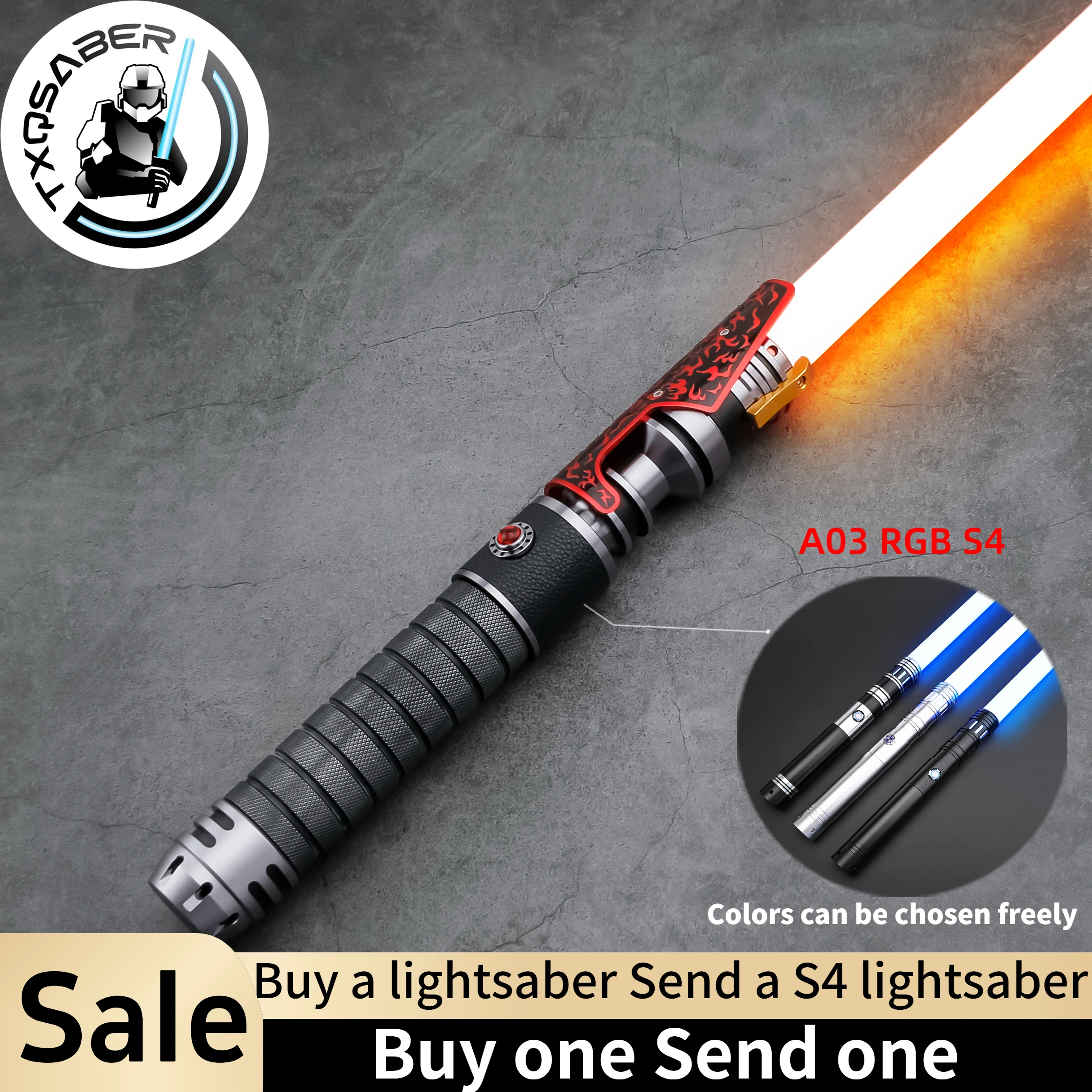 

TXQSABER Lightsaber Relic Hunter Heavy Dueling Metal Hilt Laser Sword FOC Blaster Smooth Swing Lightsword Toys for Adult Cosplay