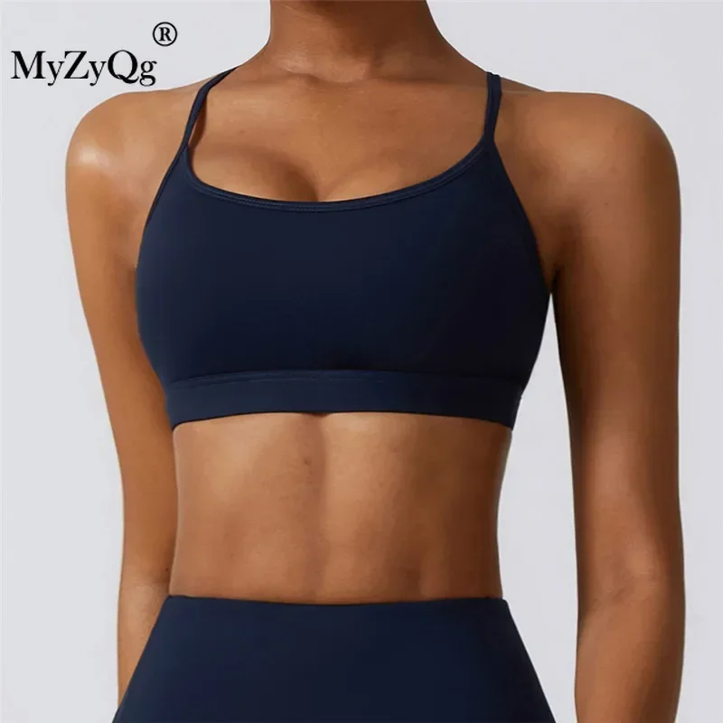 MyZyQg Women Strap Back Fitness Sportswear Running Yoga Bra Naked Quick Drying Sports Underwear Pilate Vest Tank Tops