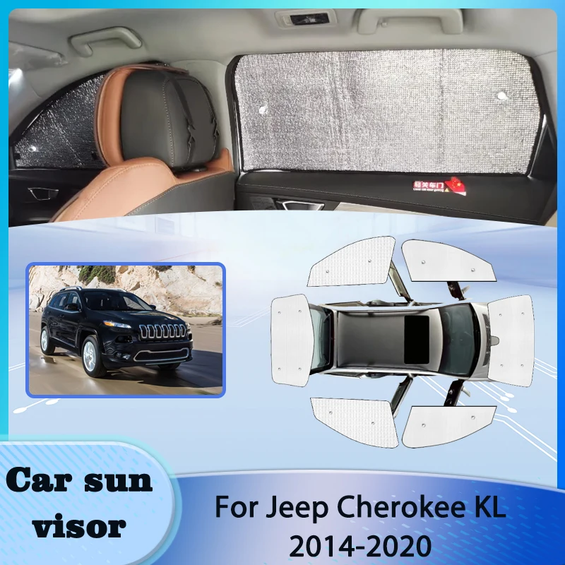 

Auto Sunshade For Jeep Cherokee KL Accessories 2014 2015 2016-2020 Car Visor Anti-UV Sun Window Visors Covers protection Parts