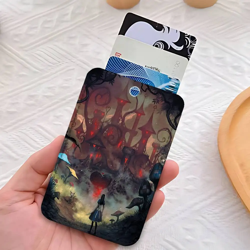 A-Alice Madness GAME يعود حامل المفاتيح لبطاقة العمل البنك حامل الأعمال بطاقة الطالب حافظة واقية بطاقة الحافلة