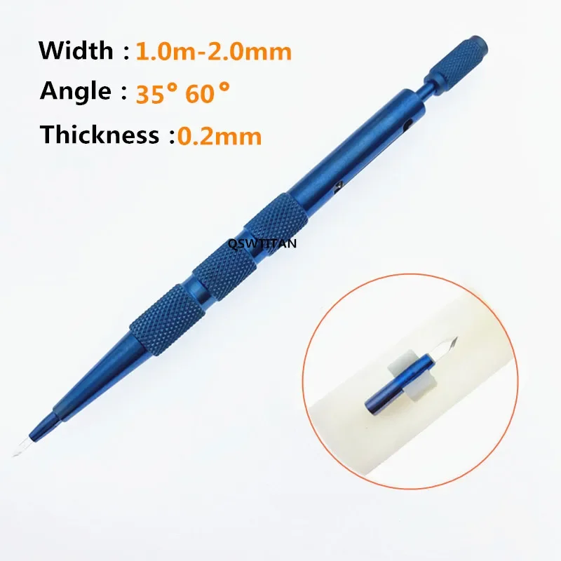 Ophthalmic Straight double lancet Sapphire Keratome blades knife 1set Ophthalmic microsurgical instrument